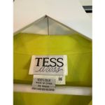 Tess Dress Vintage 100% silk neon yellow button down blouse 16 Photo 2
