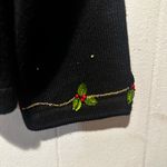 Berek holiday nativity scene women’s black cardigan sweater size m glitz, glam Size M Photo 2