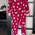 Pj couture Bacon Eggs & Coffee Zip Up Onesie Magenta Medium Yellow Photo 0