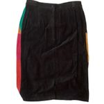 Vintage 80s Suede Leather Patchwork Skirt Black Size 10 Photo 4