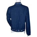 The Vermont Country Store Embroidered Denim Jacket Women's M Blue Floral Boho‎ Size M Photo 3