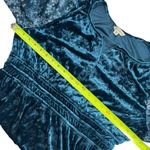 Frye and Co. velvet blouse sleeve tiered midi peasant teal floral dress Blue Size XXL Photo 8