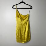 Lovers + Friends Revolve  Karen One Shoulder Yellow Satin Bow Mini Dress Medium Photo 4