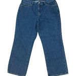Lands' End Womens Plus Size High Rise Straight Leg Jeans Medium Wash Size 16W Photo 0