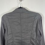 Eileen Fisher  Linen Blend Jacket Blazer Womens 16 Gray V-Neck Long Sleeve Casual Photo 7