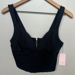 Blashe Los Angeles NWT Black Sleeveless Corset Bustier Crop Top Zipper Medium Photo 1