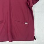 FIGS Casma Three Pocket Scrub Top Size XL Burgundy Nurse Medical Doctor Photo 6