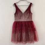 Lulus Ballerina Dream Burgundy and Gold Sleeveless Skater Dress LARGE NWT Photo 2