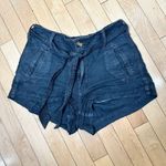 American Eagle  Black Linen Shorts with Tie Belt Size 2 Photo 1