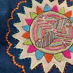 Vintage womens medium beaded denim jacket colorful cute bead jean s collection s Blue Photo 6