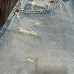ZARA NWT High-Rise Denim Jean Shorts with Distressed Raw Hem, Size 6 Photo 2