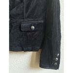 White House | Black Market WHBM Black Corduroy Single Button Blazer Jacket Size 6 Dark Academia Goth Photo 4