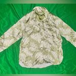 Rebecca Taylor Green Floral Button Down Women's Top size Medium Photo 2