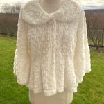 Pyramid Collection White Faux Fur jacket bell sleeve S Photo 1