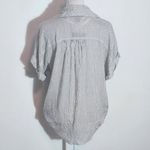 Style House  Striped Black and White Blouse with Tie Waist NWT Size Medium Photo 4