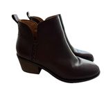Earth Women’s 6.5 Marisole Block Heel Slip On Zipper Brown Leather Ankle Boots Photo 7