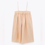 ZARA  Linen Blend Babydoll Mini Dress‎ with Pockets in Peach Tangerine Size Small Photo 7