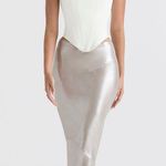 House Of CB Champagne Colette Satin Skirt Photo 1