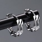 925 Silver Plated Twist Small Hoop Earrings for Men Women Photo 1