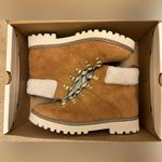 st. john's bay NWT Womens Shawna Block Heel Booties Cognac Size 8 1/2 Photo 3