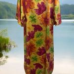 Saks 5th Avenue Vtg Saks Fifth Ave Bight Multicolor Floral Print Short Sleeve Maxi Satin Dress S Photo 0