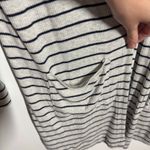 Fresh Produce  Open Front Cardigan Sweater Women L Gray Blue Nautical Stripe USA Photo 4