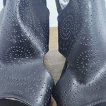 Christian LaCroix  Black Block Heel Bootie Perforated Accent Size 8 Women's Heels Photo 2