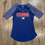 Majestic Chicago Cubs Shirt Women's Medium Blue Short Sleeve Tee MLB Ladies Photo 1