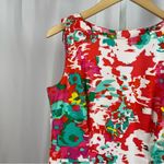 Alyx Size 10 Abstract Watercolor Floral Formal High Neck Modest Mini Dress Tank Red Photo 7