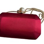 American Vintage Vintage Red Stain Small Crossbody Purse Large Pearl Clasp Photo 2