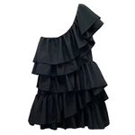 Endless Rose  One Shoulder Ruffle Mini Dress Black Tiered Sz Large Party Cocktail Photo 1