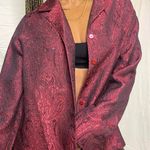 90’s textured Paisley vintage button up shirt Red Size L Photo 2