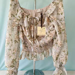 Dress Forum  Floral Blouse Peasant Over the shoulder Blouse Size S Photo 0