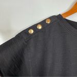 Nation Ltd National LTD Black Short Sleeve Shirt with Gold Buttons Size Xsmall Photo 4