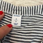 Old Navy Navy Blue & White Striped Sleeveless Button Down Women’s Shirt Small Photo 8