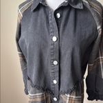 Chic Black and Brown Mini Dress with Plaid Design Size M Photo 1