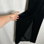 Vintage 90’s Onyx Nite Black Velvet Slit Leg Sleeveless Maxi Dress Size 8 Photo 3