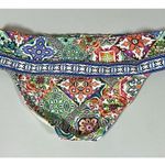 Nanette Lepore Blue Paisley Floral Boho Bohemian Fold-Over Bikini Bottoms Swimwear Bathing Suit Size S 💙✨ Photo 3
