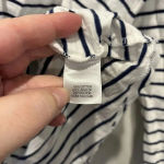 Le Tigre Boat Neck Top White Blue Striped T Shirt Cotton Women’s Large Nautical Photo 5