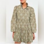 Hyacinth House Russell Mini Dress M NWT Cotton Moss Floral Ruffle Cottagecore Green Size M Photo 2