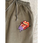 Lolliez Sweatpants Womens L Gray Rhinestone Embellished Graphic Print Pockets Size L Photo 2
