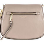 Marc Jacobs Recruit Hammered Leather Flap Crossbody Saddle Bag Taupe Tan Beige Photo 0