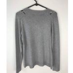 525 America  Grey Lace Up Design Sweater Photo 1