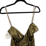 Fame and Partners  Gold Metallic Lame Wide Leg Backless‎ Jumpsuit Size US 2 Photo 1