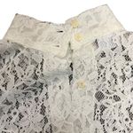 Vintage Avon Fashion Women's White Floral Lace Collared Button Up Shirt Photo 2