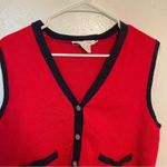 Talbots Vintage Sweater Vest Red Navy Photo 1