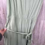 Lucky Brand Women Smoke Green Maxi Dress Short Sleeve Tie Waist Casual Size XL Photo 4