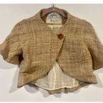 Womens Edun Boho Natural handwoven Rustic Cropped Cardigan Jacket Linen Cotton S Tan Photo 1