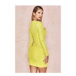 House Of CB yellow Valentino ruched organza Dress NWT Photo 1