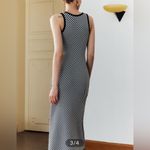 Commence NWT Commense Contrast Trim Stripe Knit Black And White Dress Size Large Photo 1